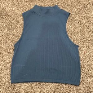 Zara Mock Neck Ribbed Tank